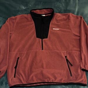 Columbia Men's Maroon and Black Fleece Jacket